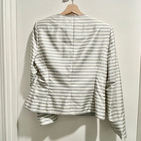 (4) Vintage Kasper Work Office Minimalist Silk Lined Striped Blazer 6 - Picture 7 of 8